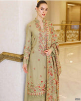 3PC EMBROIDERED DRESS WITH EMBROIDERED SHAWL