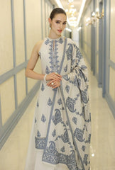 3PC EMBROIDERED DRESS with SHAWL