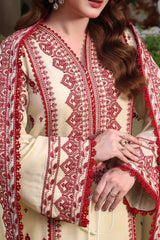 3PC EMBROIDERED DRESS WITH EMBROIDERED SHAWL
