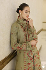 3PC EMBROIDERED DRESS WITH EMBROIDERED SHAWL